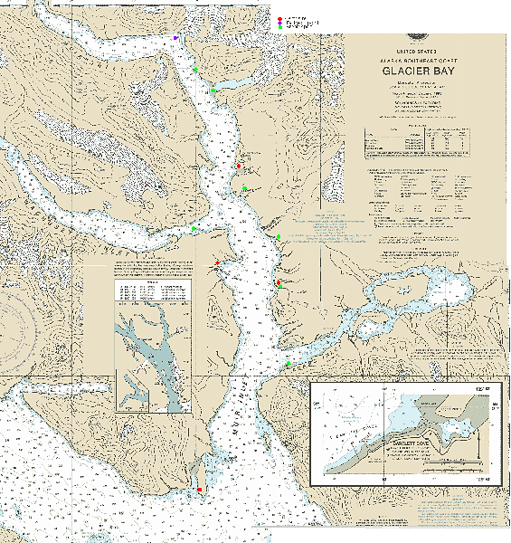 glacier bay alaska east arm map