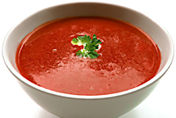 tomato soup and garnish picture