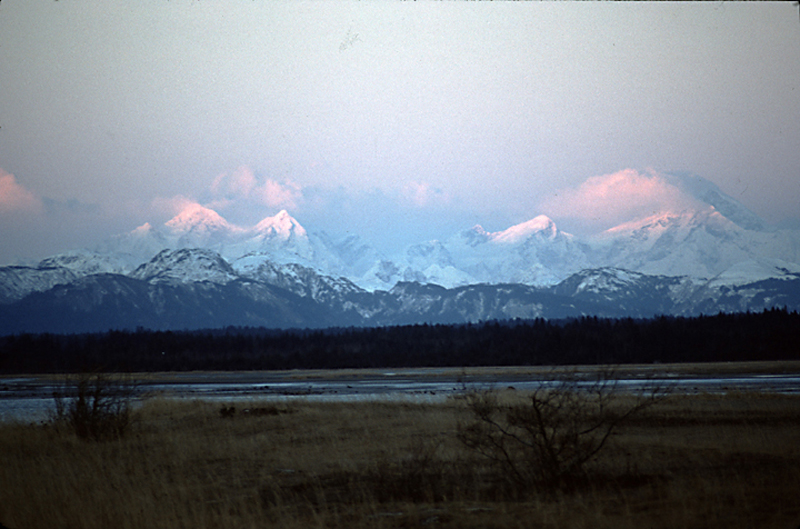 Alpine glow on Mountains in Alaska