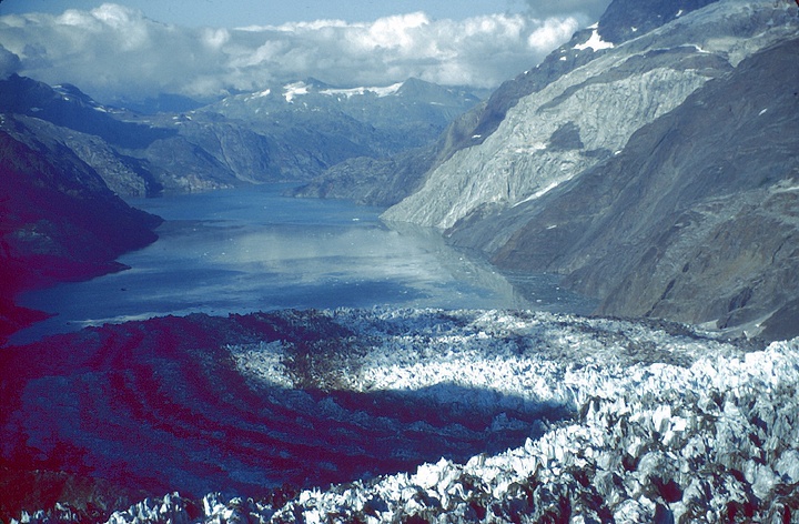 Glacier in alaska from plane