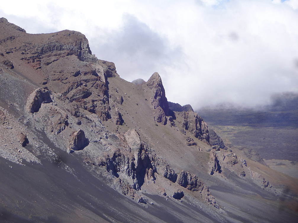 grey rocky cliffs on haleakala