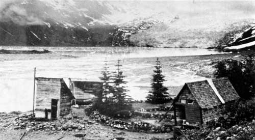 Ibachs cabin Historical picture at Reid Glacier, GBNP alaska